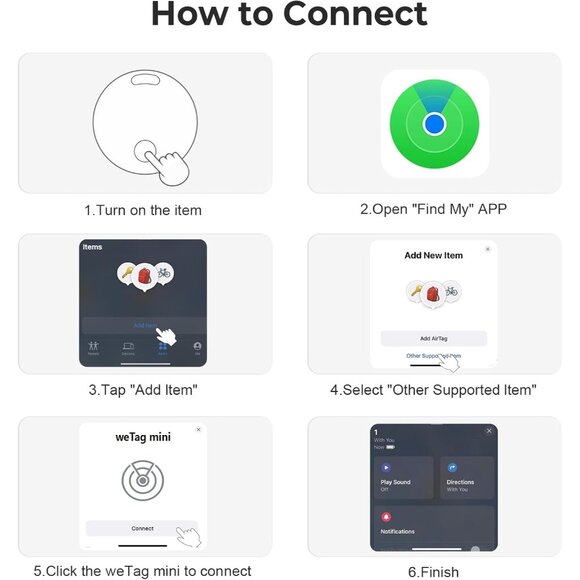 Air Tracker Tags- 4 Pack, New Bluetooth Tracker Works with Apple Find My APP -iO - Picture 4 of 10